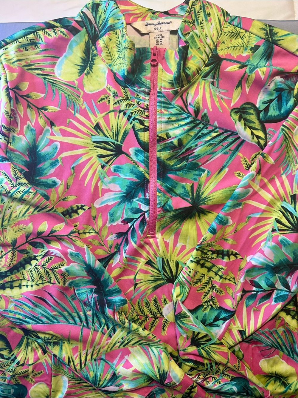 Tommy Bahama Golf Womenβs XL Tropical Floral 1/2 Zip Pullover